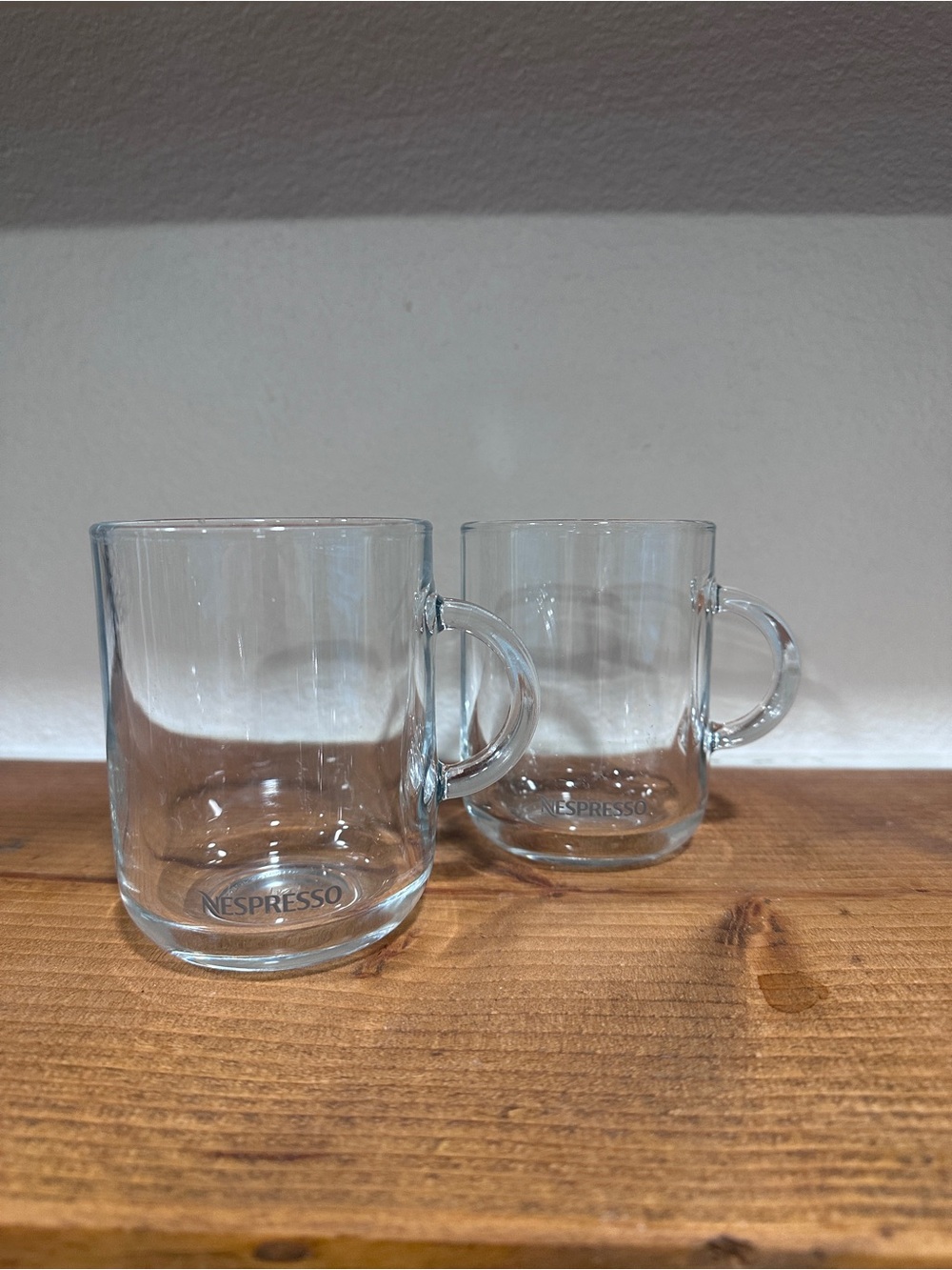 Nespresso Clear Glass Coffee Mugs – Transparent Set of 2